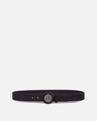VERSACE JEANS V-emblem Round Buckle Belt image 1