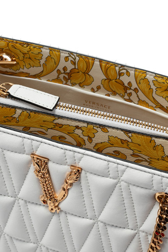 VERSACE Virtus Quilted Small Tote White Bag image 4