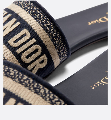 DIOR Dway Mule Dark Blue Embroidered Cotton (@Delhi Studio) image 5