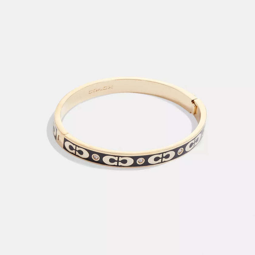 COACH Signature Enamel Hinged Bangle image 0
