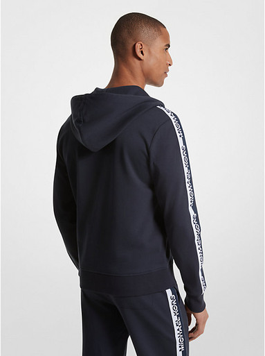 MICHAEL KORS Logo Tape Cotton Blend Zip-Up Hoodie image 0