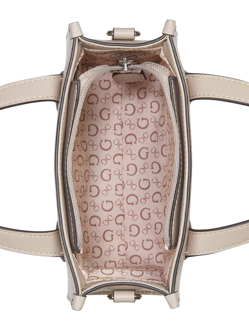 Guess Forber Perforated Logo Mini Tote - Beige image 3