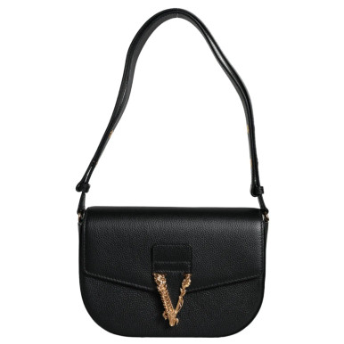 VERSACE Grainy Calf Leather Logo Crossbody Shoulder Bag image 2