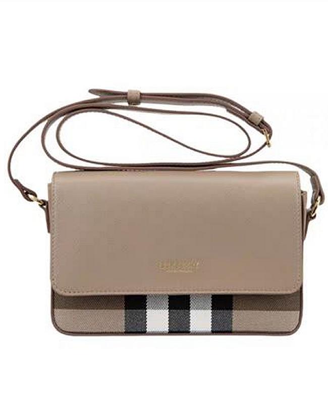 Burberry Hampshire Check Canvas Leather Crossbody image 0