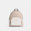 Coach Court Backpack In Signature Canvas - Gold/Sand/Chalk image