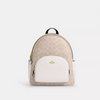 Coach Court Backpack In Signature Canvas - Gold/Sand/Chalk image