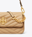 TORY BURCH Small Kira Chevron Flap Shoulder Bag - Desert Dune image 1