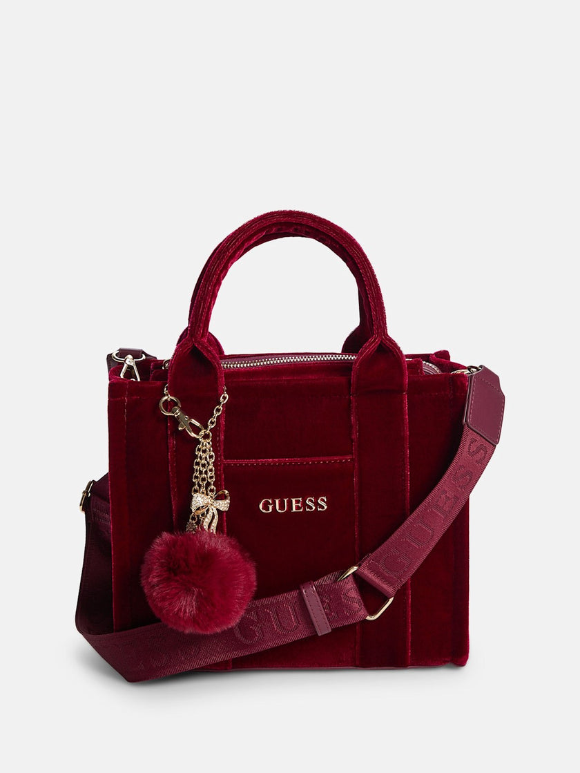 Guess Holly Velvet Mini Tote - Red image 0