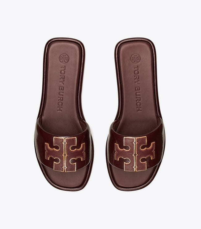 TORY BURCH Double T Sport Slide - Plum / Gold image 1