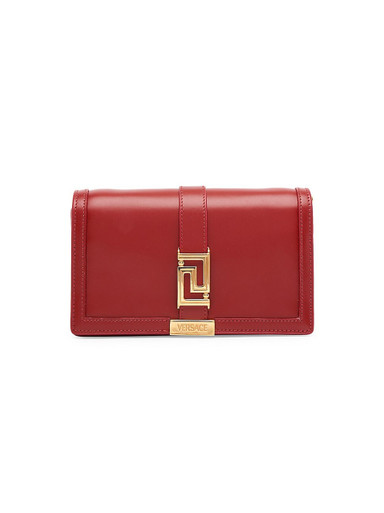 VERSACE Greca Goddess Leather Wallet-On-Chain - Parade Red image 3