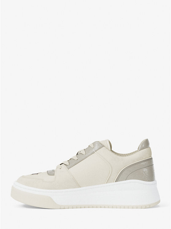 MICHAEL KORS Lexi Embellished Mixed-Media Sneaker image 1