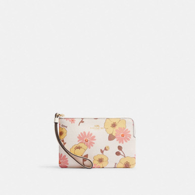 COACH Corner Zip Wristlet With Floral Cluster Print image 3