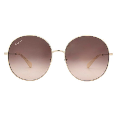 SALVATORE FERRAGAMO Salvatore Brown Gradient Round Ladies Sunglasses image 2