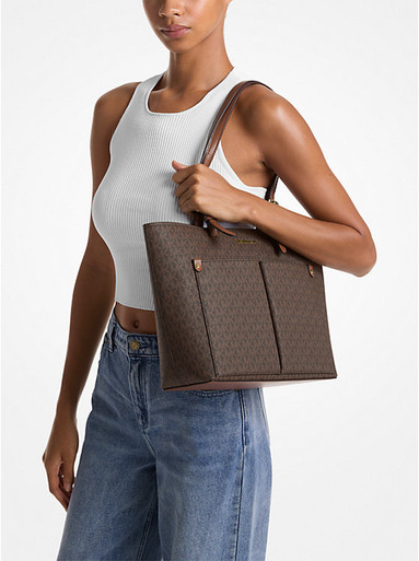 MICHAEL KORS  Jet Set Medium Logo Pocket Tote Bag image 3