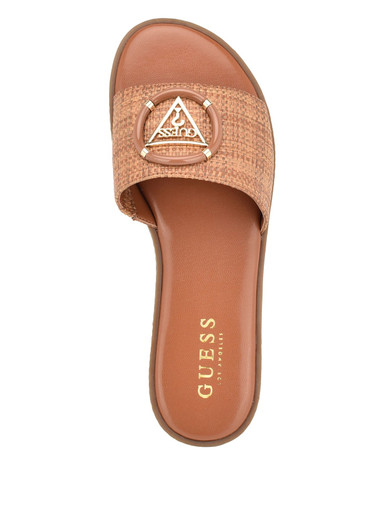 GUESS Magnify Faux-Leather Beach Slides brown image 3