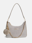 Guess Holly Velvet Shoulder Bag - Gray image 0