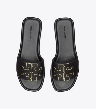 TORY BURCH Double T Sport Slide - Perfect Black / Gold image 1