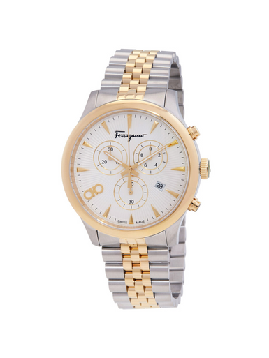 SALVATORE FERRAGAMO Duo Chronograph Quartz White Dial Men's Watch image 0
