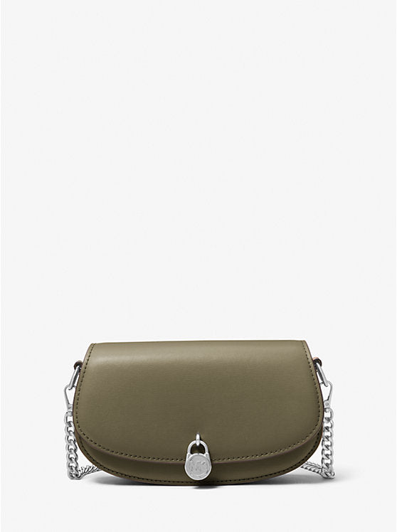MICHAEL KORS Mila Small Leather Convertible Crossbody Bag - OLIVE image 0