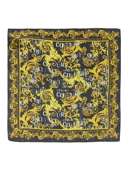 VERSACE  JEANS  Couture Barocco-Printed Finished Edge Scarf - Black image