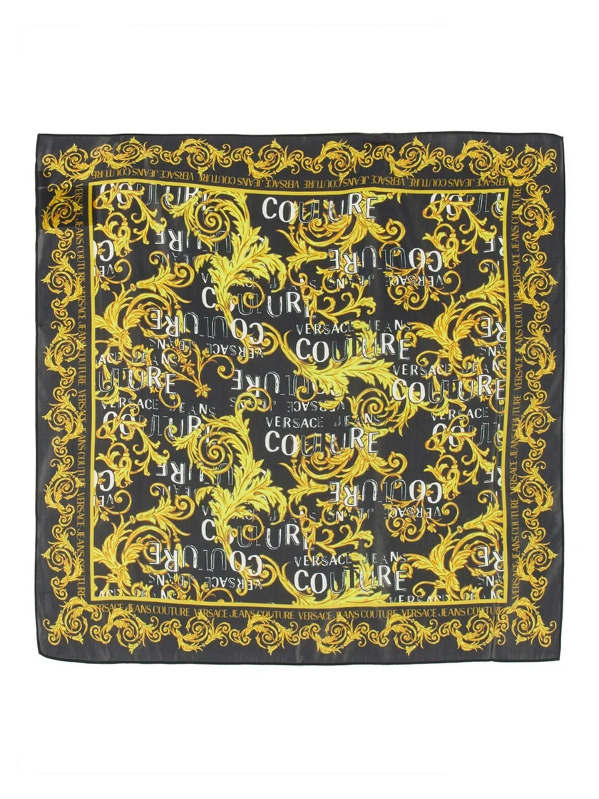 VERSACE  JEANS  Couture Barocco-Printed Finished Edge Scarf - Black image