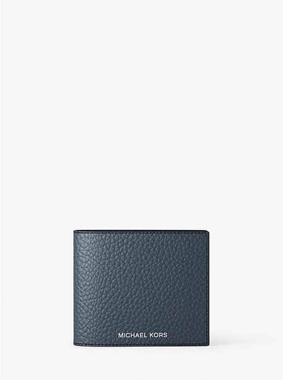 MICHAEL KORS Pebbled Leather Billfold Wallet and Signature Logo Card Case Gift Set - Admrl/plblue image 0