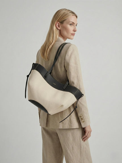 POLENE Cyme Mini Black Woven Edition image 1