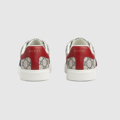 GUCCI Ace Sneakers With Web Stripe For Men - Beige Blue image 0