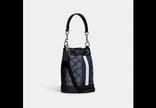 COACH mini dempsey bucket bag in signature jacquard with stripe and Patch image 3