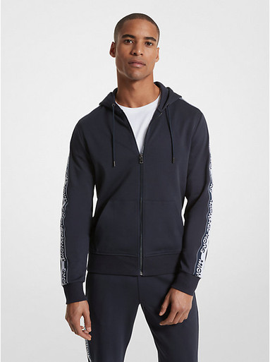 MICHAEL KORS Logo Tape Cotton Blend Zip-Up Hoodie image 1