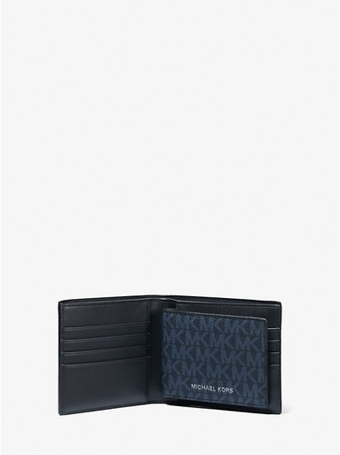 [AT DELHI]  MICHAEL KORS  Cooper Logo Billfold Wallet With Passcase - Admrl/PLBlue image 2