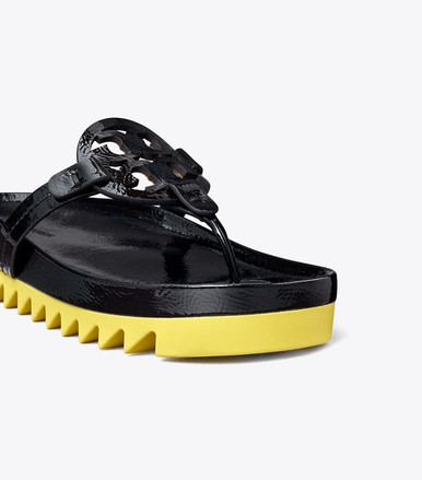 TORY BURCH MILLER CLOUD LUG SANDAL-  Perfect Black/citrus image 1