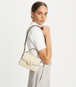 TORY BURCH Small Robinson Spazzolato Top-handle Bag - Light Cream image 2