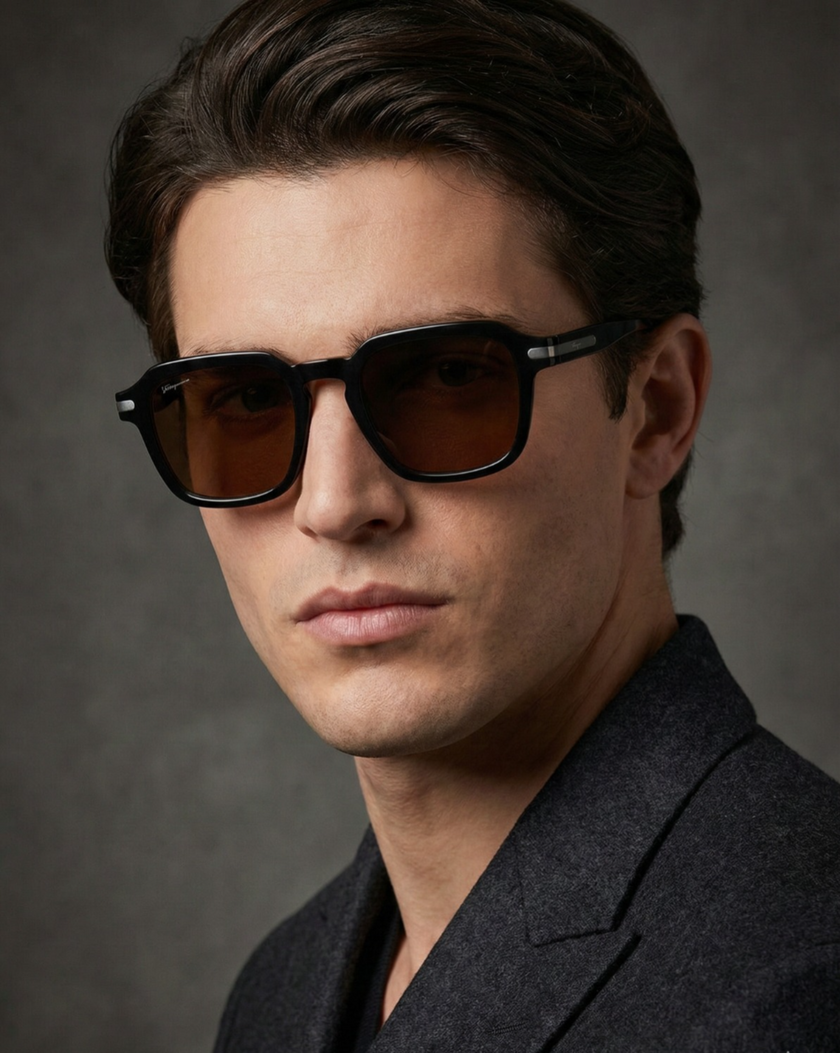 SALVATORE FERRAGAMO Amber Square Men's Sunglasses (Arriving In Delhi) image 1