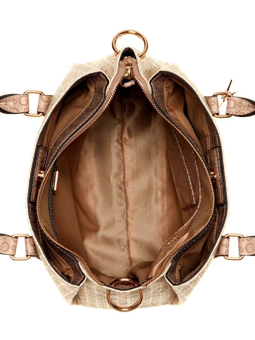 Guess Zakaria Debossed Logo Satchel - Neutral image 2