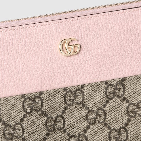 GUCCI Mini Two-Tone GG Marmont Wallet - Pink Beige and Dark Brown image 4