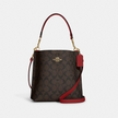 COACH Mollie Bucket Bag 22 In Signature Canvas - Gold/Brown 1941 Red image