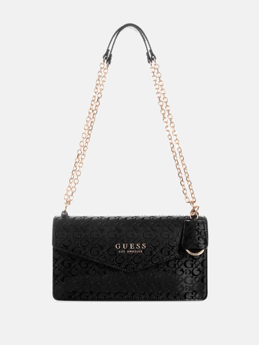 Guess Kiran Logo Shine Convertible Crossbody - Black image 0