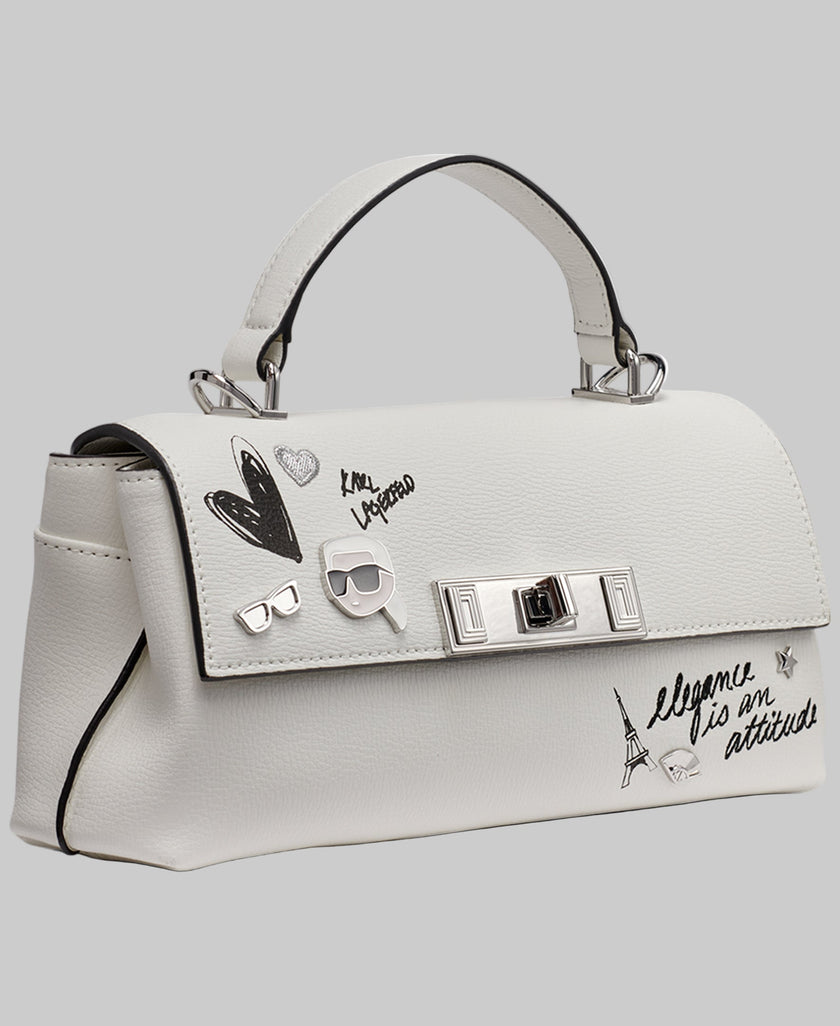 KARL LAGERFELD Nicolette Crossbody With Cate Pins - White image 1
