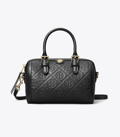 TORY BURCH Petite T Monogram Leather Barrel Bag image 3