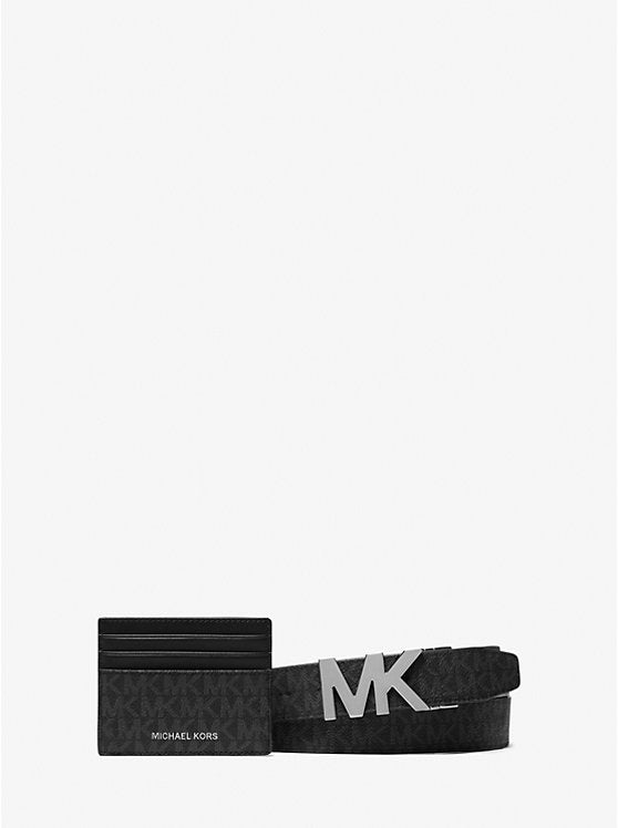 MICHAEL KORS Signature Logo Card Case and Belt Gift Set image 0