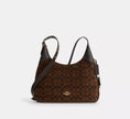 COACH Ella Shoulder Bag In Signature Chenille - Gold/Truffle