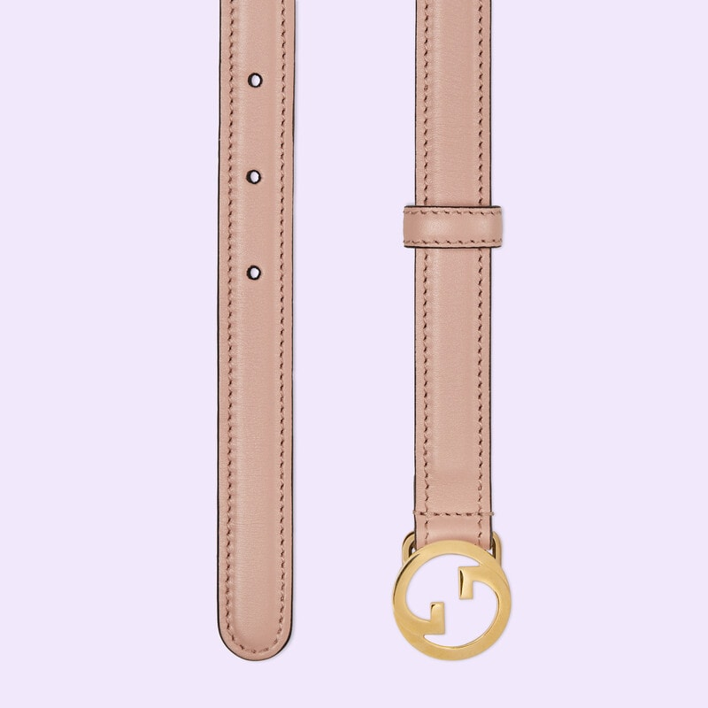 GUCCI Blondie thin Light Pink Leather Belt - 80 image