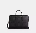 COACH Ethan Large Brief In Signature Canvas - Gunmetal/Charcoal/Black