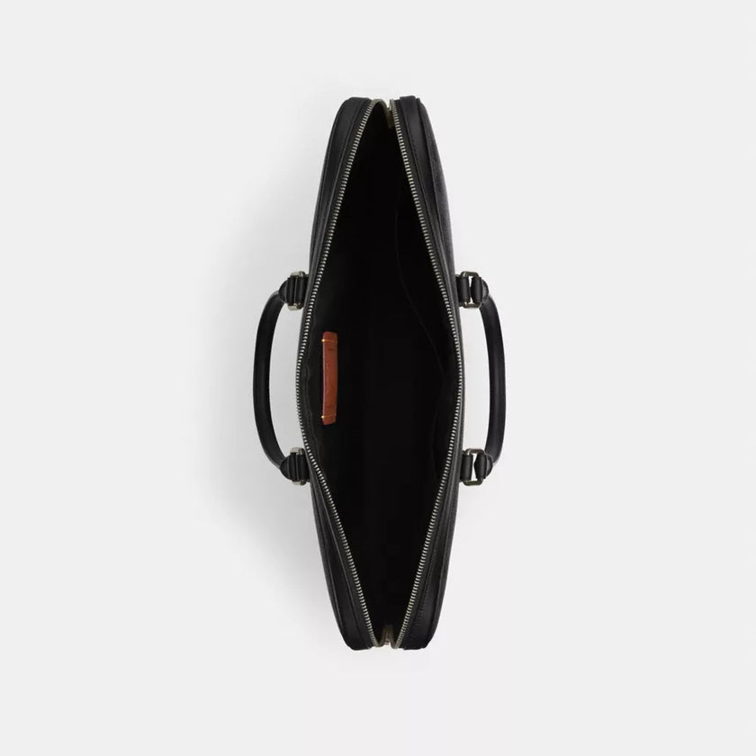 COACH Ethan Large Brief In Signature Canvas - Gunmetal/Charcoal/Black