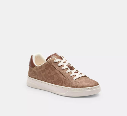 Coach High Line Sneaker In Signature Canvas - Brown Khaki