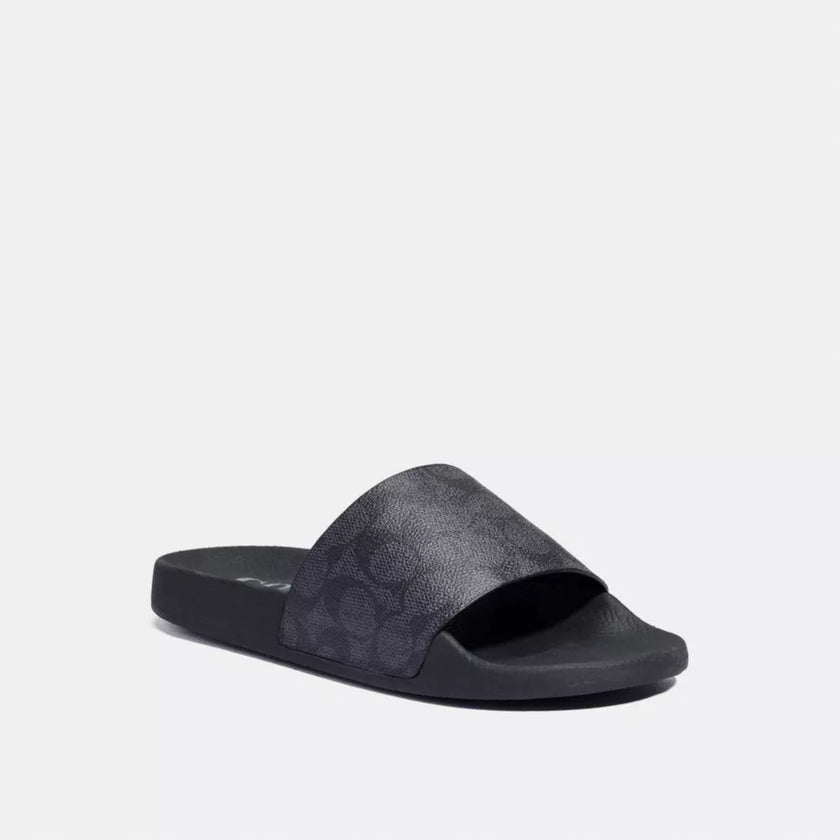 Coach Udele Sport Slide In Signature Canvas - Charcoal/Black