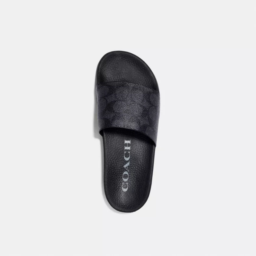Coach Udele Sport Slide In Signature Canvas - Charcoal/Black