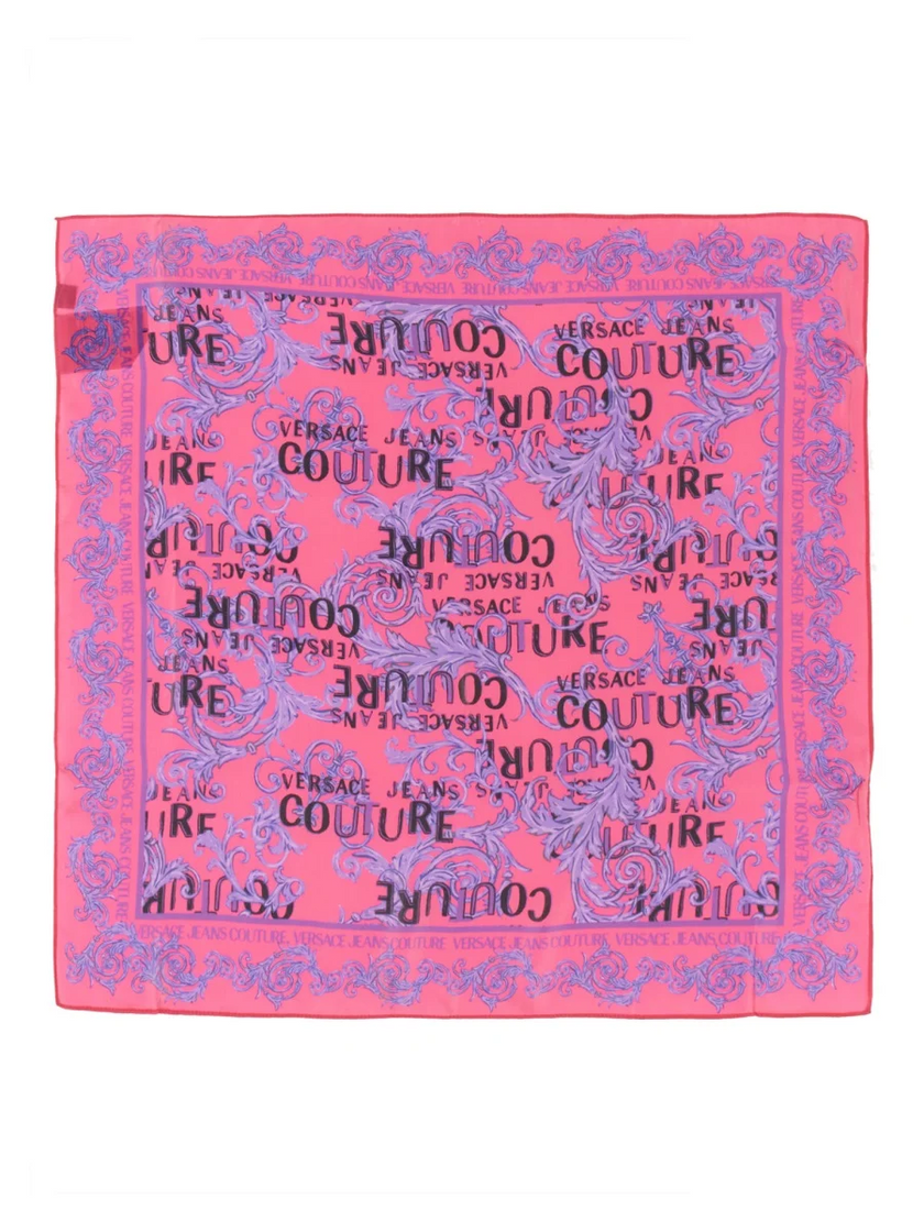 VERSACE  JEANS  Couture Barocco-Printed Finished Edge Scarf - Pink image