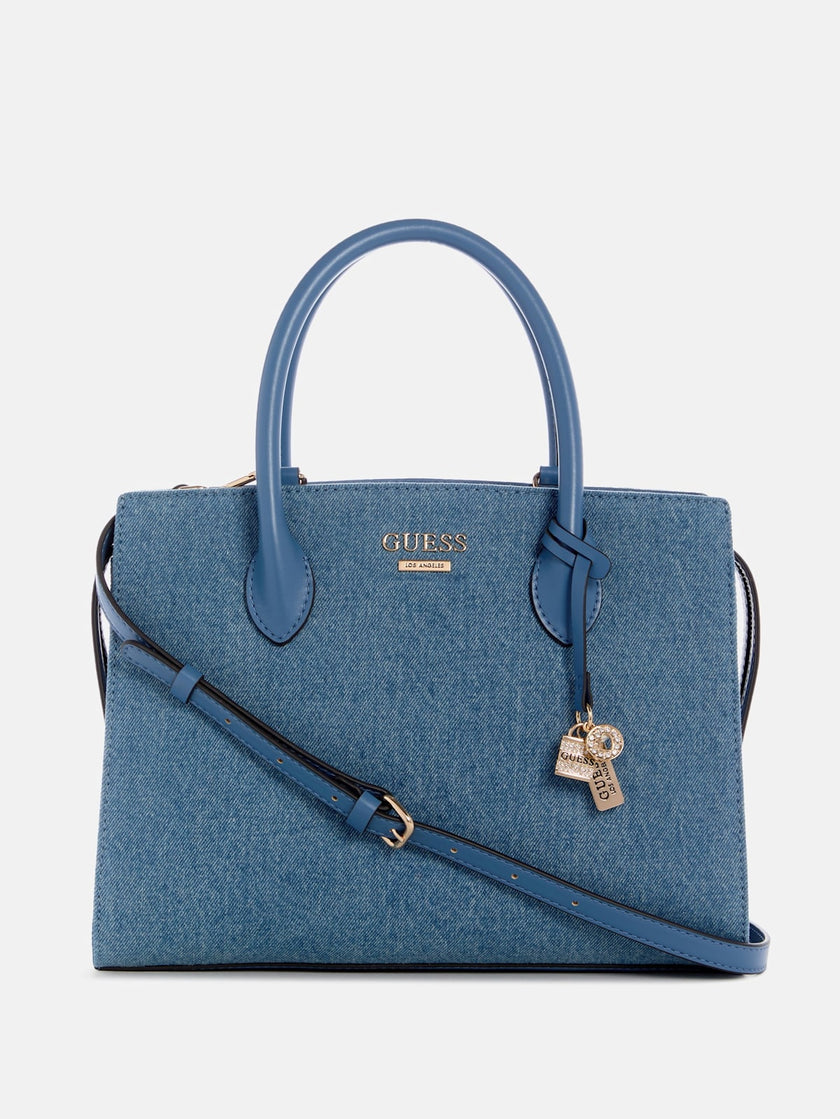 Guess Beryln Denim Large Satchel - Blue image 0